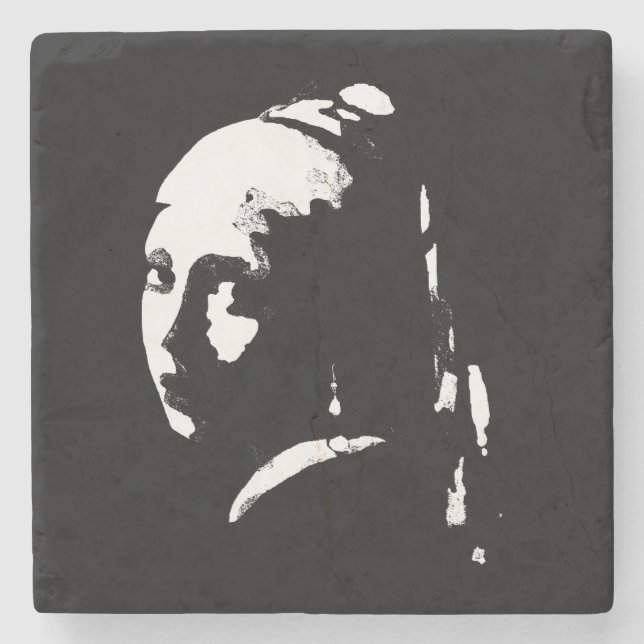 Abstrakt Girl with Pearl Earring Stenunderlägg (Framsidan)