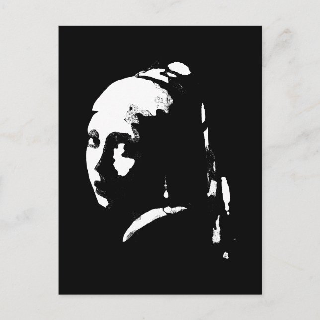 Abstrakt Girl with Pearl Earring Vykort (Framsida)