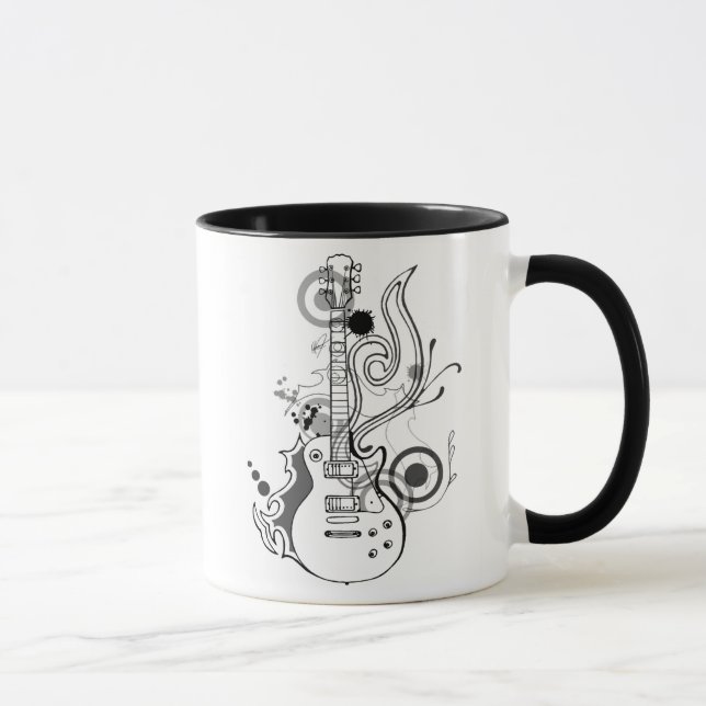 abstrakt gitarrdesign mugg (Höger)