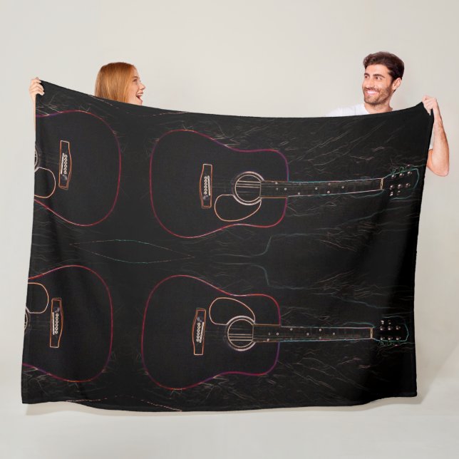 Abstrakt gitarrer fleecefilt (På plats)