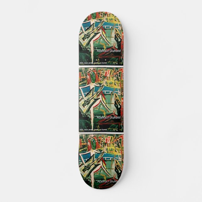 ABSTRAKT GITARRIST I SKATEBOARD BRÄDA 21,5 CM (Framsida)