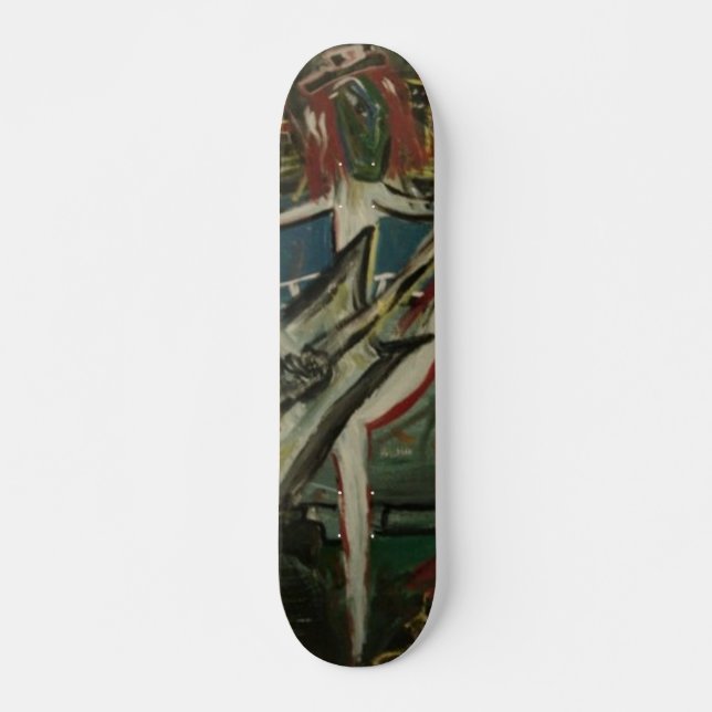 Abstrakt Gitarrist Skateboard Bräda 20 Cm (Framsida)