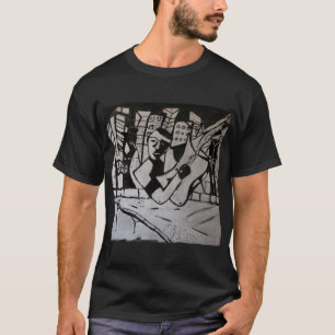 ABSTRAKT GITARRIST SVART VIT T SHIRT
