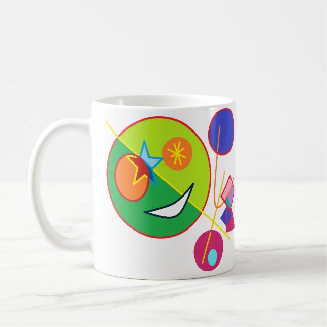 Abstrakt Glad Konst  Kaffemugg (Vänster)