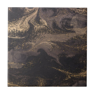 Abstrakt glam Black och guld struktur, effekt Kakelplatta