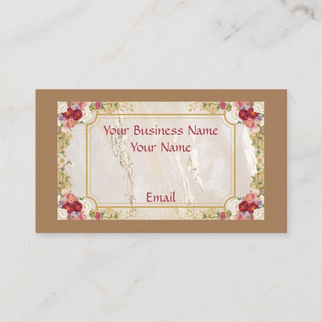 Abstrakt Glam rosa och guld struktur, effekt Visitkort (Framsida)