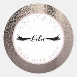 Abstrakt Glam Rosa Roséguld Glam Smink Wimpern is  Runt Klistermärke
