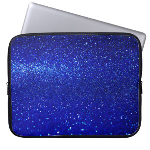 Abstrakt, glansig blå glitter-bakgrund laptop fodral