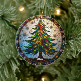 Abstrakt Glas Julgran Ornament, glasaktigt Julgransprydnad Keramik