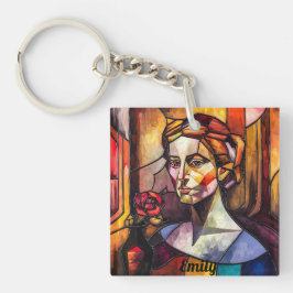 Abstrakt Glasfärgad kvinna Porträtt med Ro