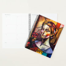 Abstrakt Glaslagat Woman Porträtt