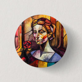 Abstrakt Glaslagat Woman Porträtt Knapp