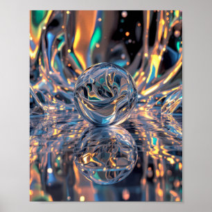 Abstrakt Glasområde med reflektioner - Esfera de Poster