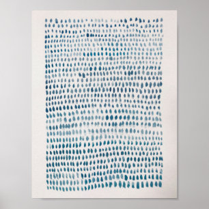 Abstrakt Glass Blue Dot Ocean Mönster Poster