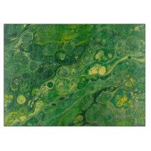 Abstrakt Glass skärbräda för grönt & för gult |