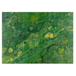 Abstrakt Glass skärbräda för grönt & för gult |