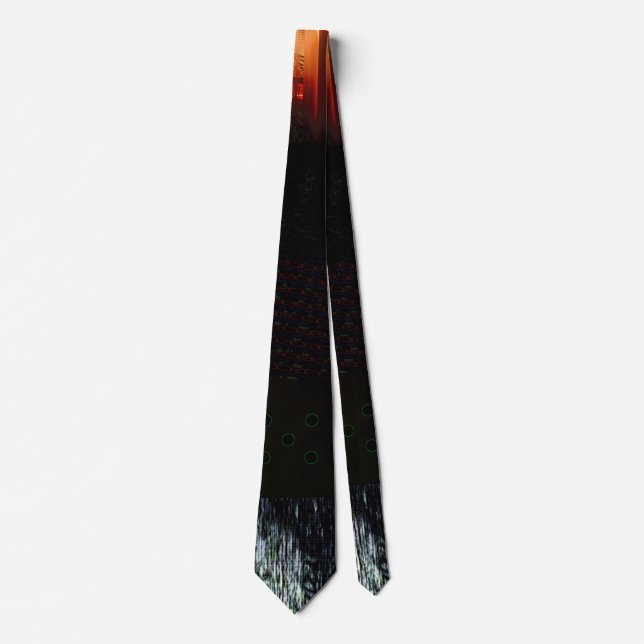 Abstrakt Glitch Art Digital Distorsion Rutnät Slips (Framsida)