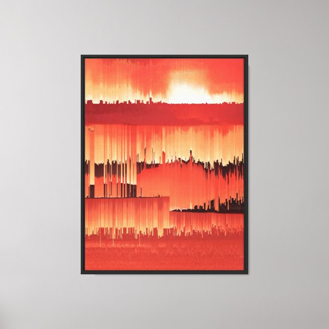 Abstrakt Glitch Solnedgångsdesign Canvastryck (Framsida)