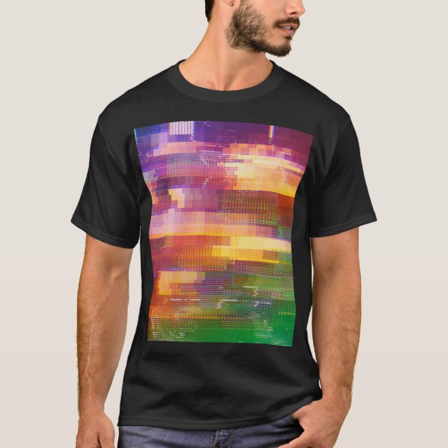 Abstrakt glitch: test skärm struktur t shirt (Framsida)