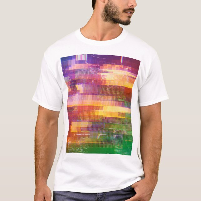 Abstrakt glitch: test skärm struktur t shirt (Framsida)