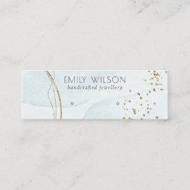 Abstrakt Glitter Blue Guld Stud Earring Visning Mini Visitkort