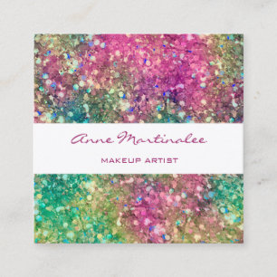 Abstrakt Glitter Glitz Square Affärskort Fyrkantigt Visitkort
