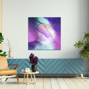 Abstrakt Glitter Magenta för färgen Färgnyon i fly Canvastryck