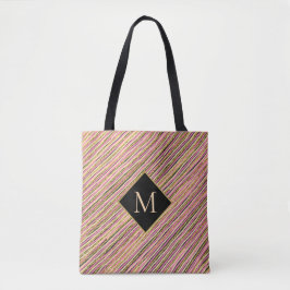 Abstrakt Glitter Monogram Rand Tygkasse