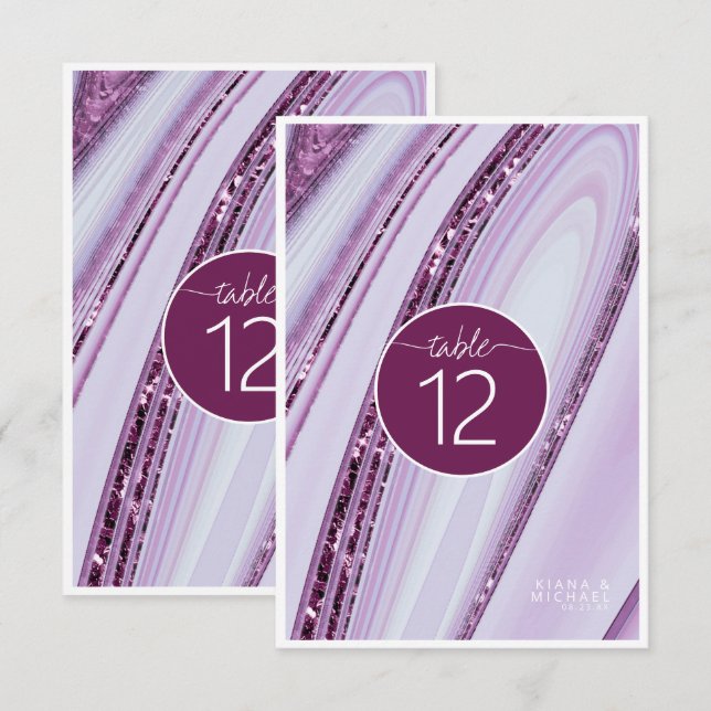 Abstrakt Glitter Strata Bordsnummer Plum-ID903 (Fram/baksida)