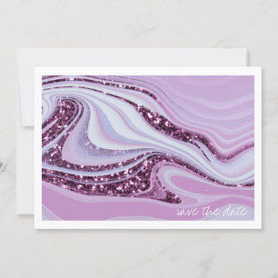Abstrakt Glitter Strata Bröllop Alt. Lilac-ID903 Spara Datumet