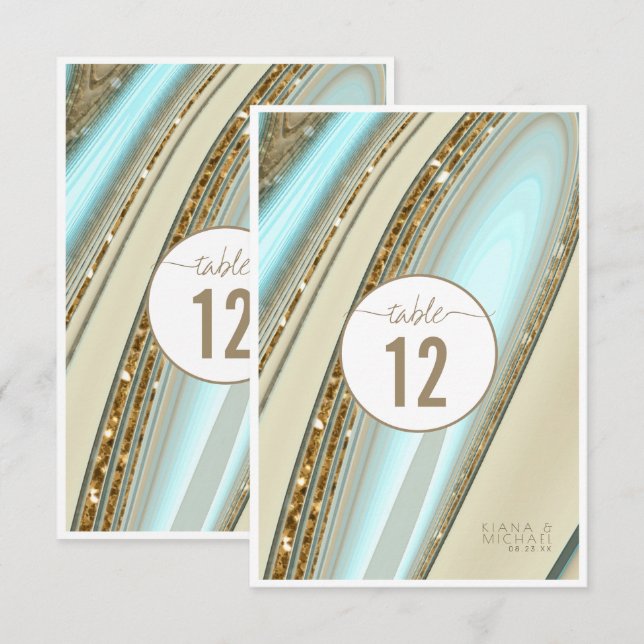 Abstrakt Glitter Strata Bröllop Bordsnummer-ID903 Inbjudningar (Fram/baksida)