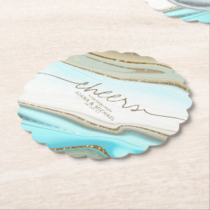 Abstrakt Glitter Strata Bröllop Cheers ID903 Underlägg Papper