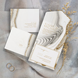 Abstrakt Glitter Strata Bröllop Ivory ID903