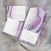 Abstrakt Glitter Strata Bröllop Lilac/Whte ID903