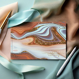 Abstrakt Glitter Strata Bröllop SW ID903 Gästböcker