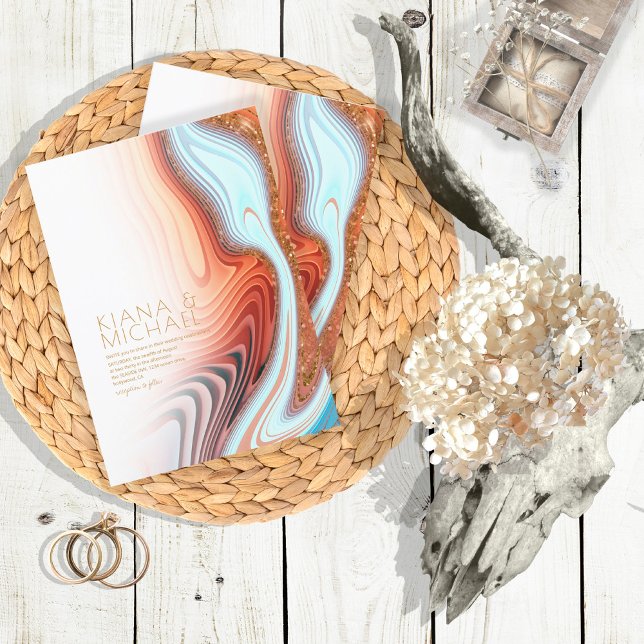 Abstrakt Glitter Strata Bröllop SW ID903 Inbjudningar (Skapare uppladdad)