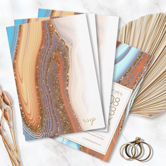 Abstrakt Glitter Strata Bröllop SW ID903 OSA Kort (Skapare uppladdad)