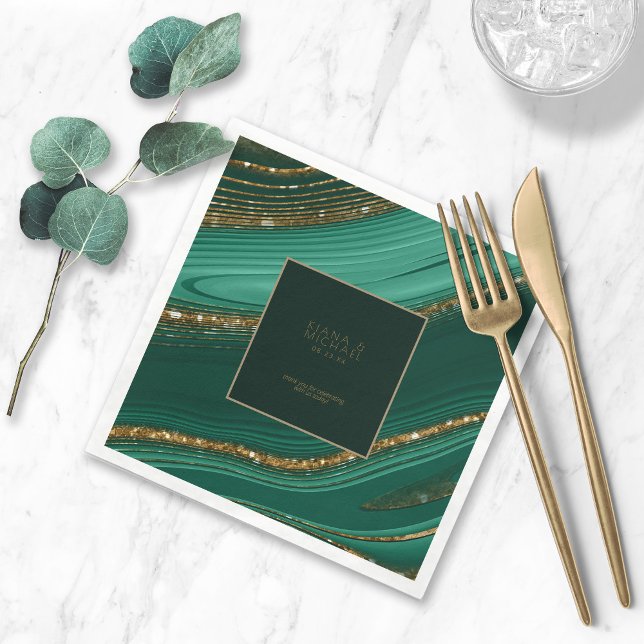 Abstrakt Glitter Strata Bröllop Tack G ID903 Pappersservett (Skapare uppladdad)