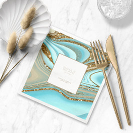 Abstrakt Glitter Strata Bröllop Tack ID903 Pappersservett