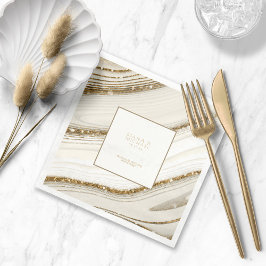 Abstrakt Glitter Strata Bröllop Tack IV ID903 Pappersservett