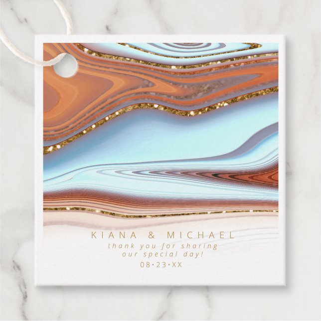 Abstrakt Glitter Strata Bröllop Tack SW ID903 Gåvor Etiketter (Framsida)