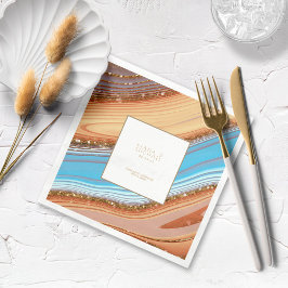 Abstrakt Glitter Strata Bröllop Tack SW ID903 Pappersservett