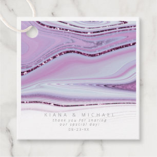 Abstrakt Glitter Strata Bröllop Tack Wt ID903 Gåvor Etiketter