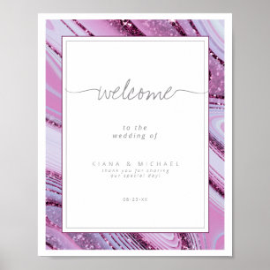 Abstrakt Glitter Strata Bröllop Wht Lilac ID903 Poster