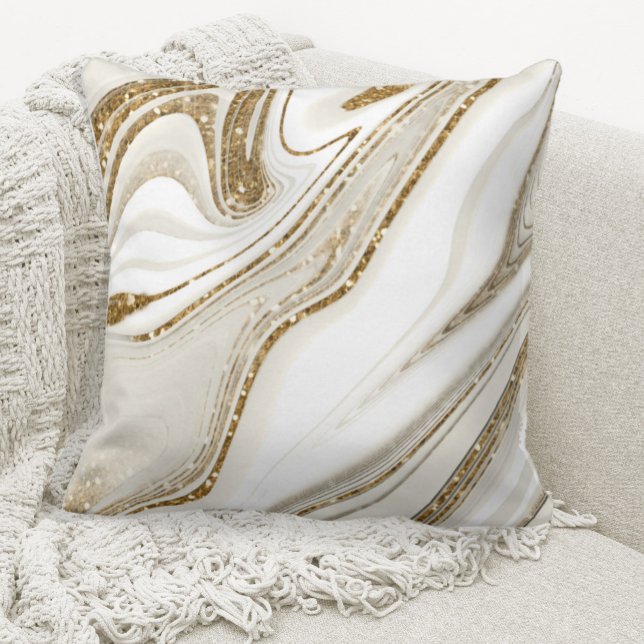 Abstrakt Glitter Strata Ivory ID903 Kudde (Skapare uppladdad)