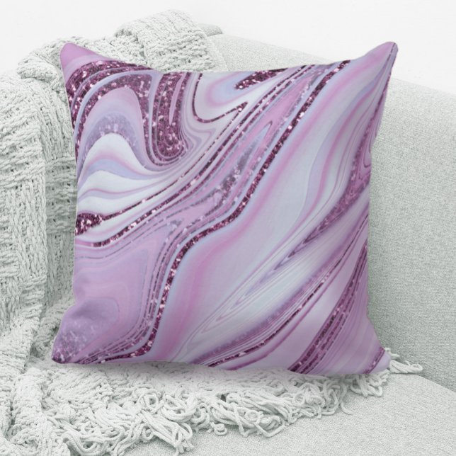 Abstrakt Glitter Strata Lilac ID903 Kudde (Skapare uppladdad)