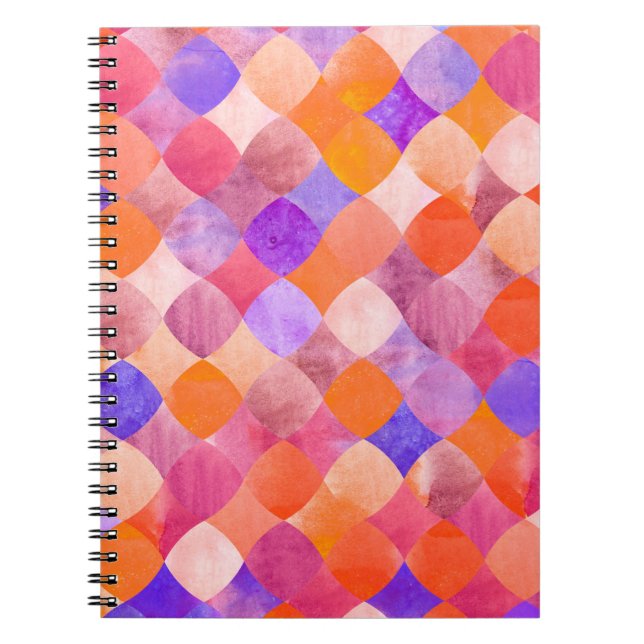 Abstrakt glitter vattenfärgsgeometri mönster anteckningsbok (Framsidan)