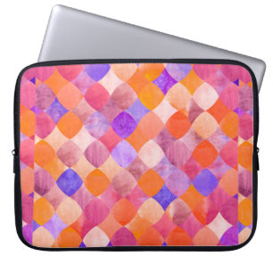 Abstrakt glitter vattenfärgsgeometri mönster laptop fodral