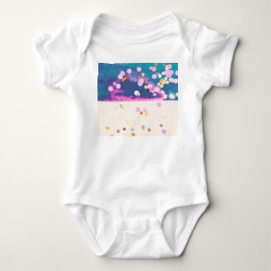 Abstrakt Glittery Blue Watercolor Stänk T Shirt