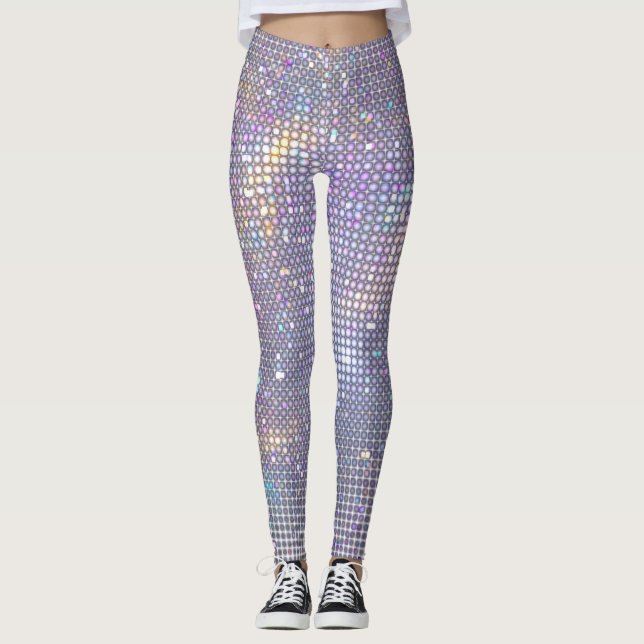 Abstrakt, glittrande geometriskt struktur. leggings (Framsida)